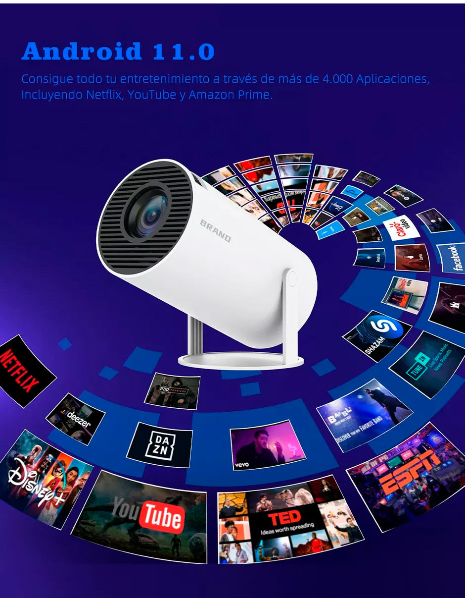 Proyector Cañon Petukita Box Hd con Android/Wifi Led Blanco