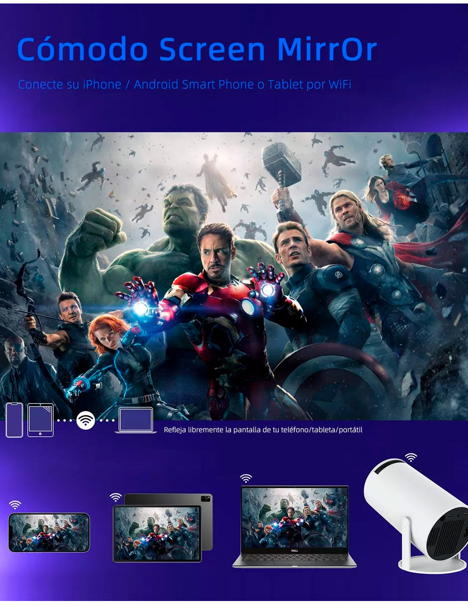 Proyector Cañon Petukita Box Hd con Android/Wifi Led Blanco