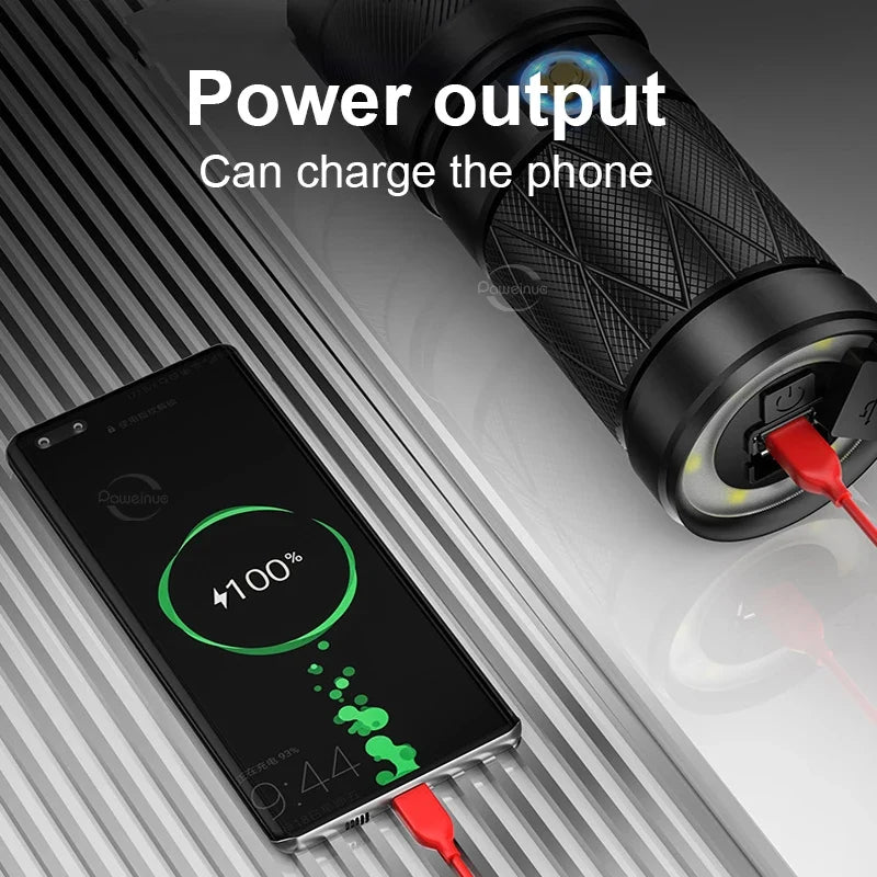 Linterna LED con luz COB trasera y función power bank - foto 6