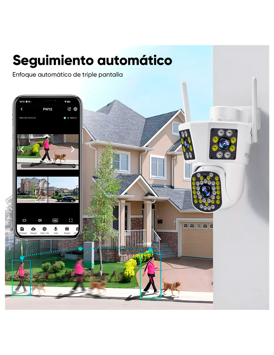 Cámara De Vigilancia Petukita Box IPC360 para Exterior/Wifi con tres Cámaras