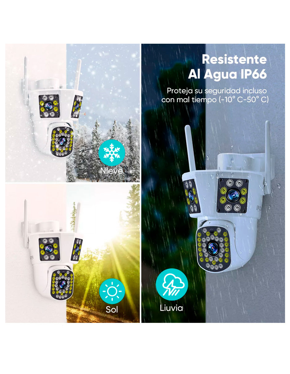 Cámara De Vigilancia Petukita Box IPC360 para Exterior/Wifi con tres Cámaras