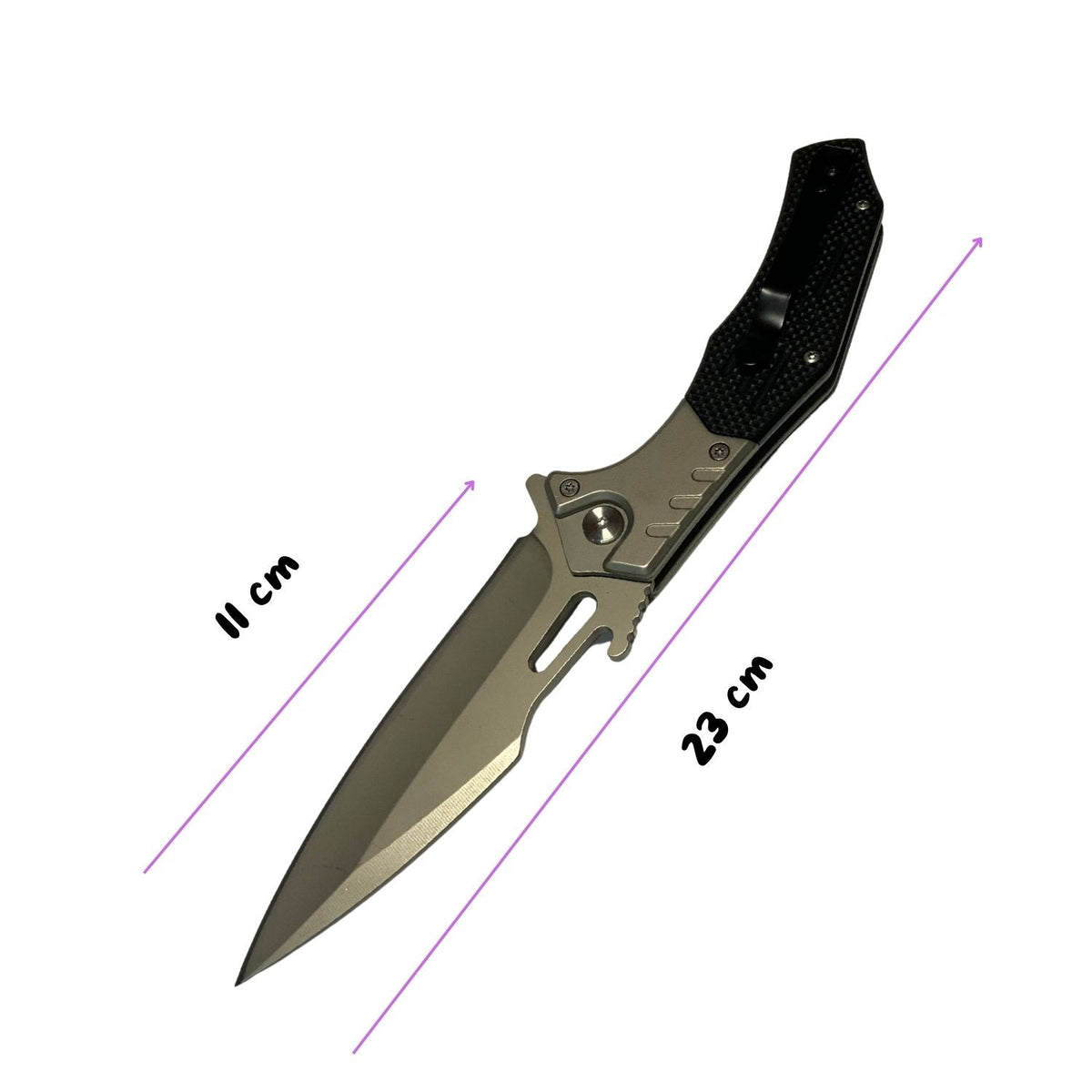 Navaja táctica de apertura automática de 23 cm con clip y destapador - foto 5
