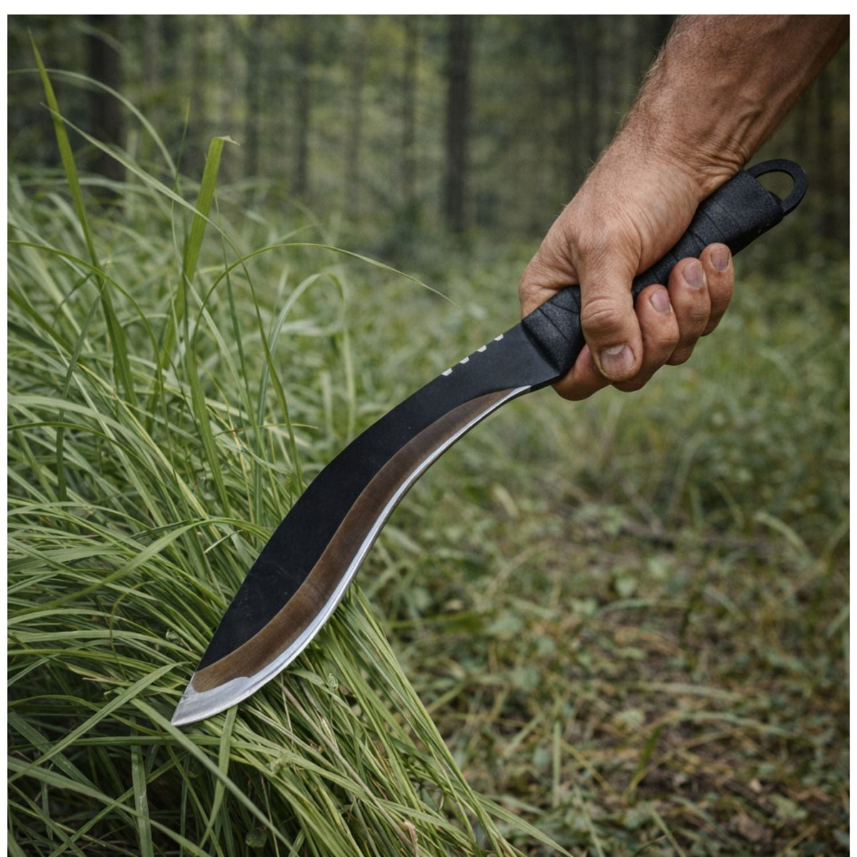 Machete curvo de 37 cm para jardinería y campismo con mango antiderrapante - foto 4