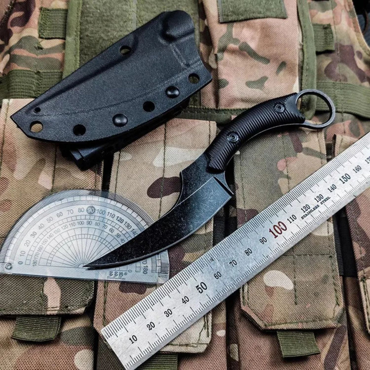 Cuchillo de garra con funda de polímero y clip - foto 5