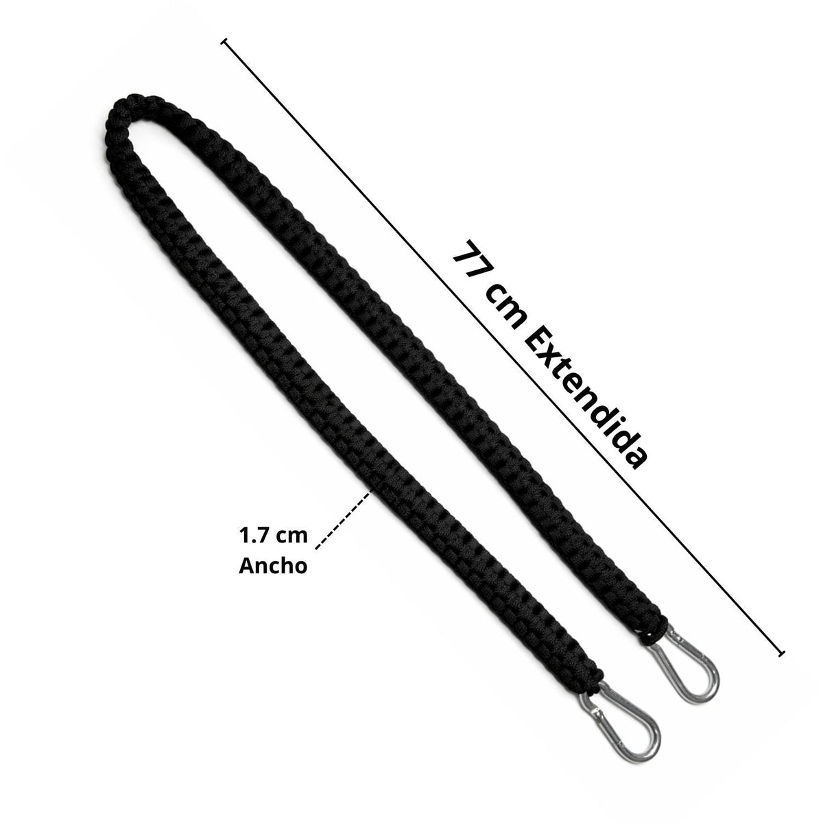 Correa de paracord de 77 cm con dos mosquetones metálicos - foto 3