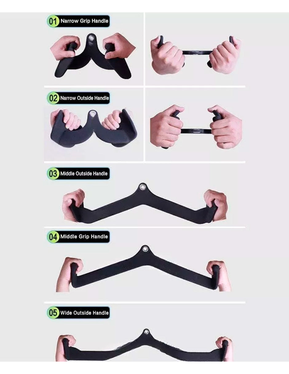 Kit Agarres para Poleas Petukita Box Gym Para Ejercitar Espalda 8 Pzs