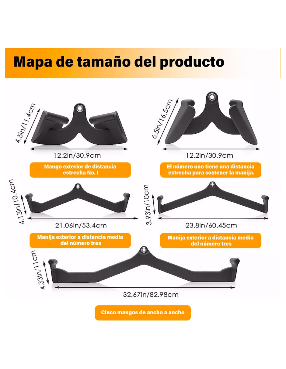 Kit Agarre Jalón Petukita Box para Polea Gym 5 Pcs