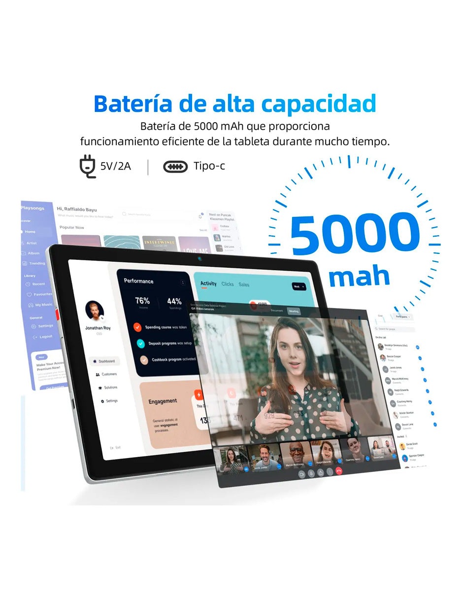 Tablet Mb1001 PLATINO 6gb+64gb Android13 Con Wifi