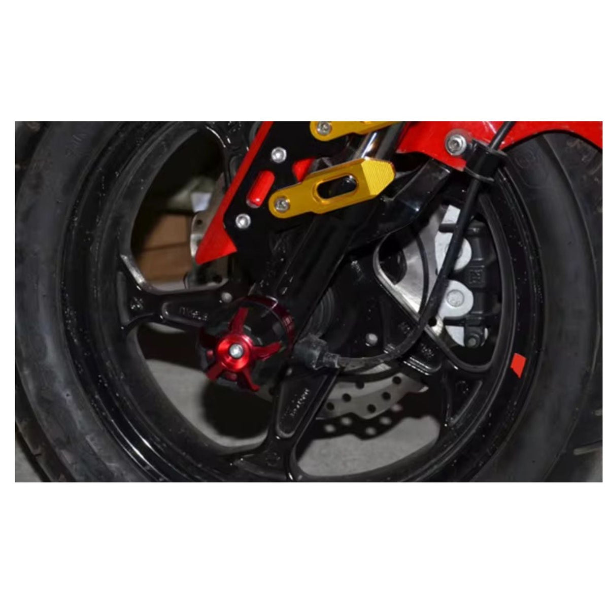 Sliders de eje para moto, protectores antigolpes estilo racing en negro - foto 6
