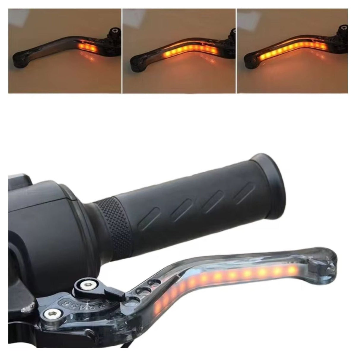Maneta de freno universal con luz LED integrada y cableado para moto - foto 5