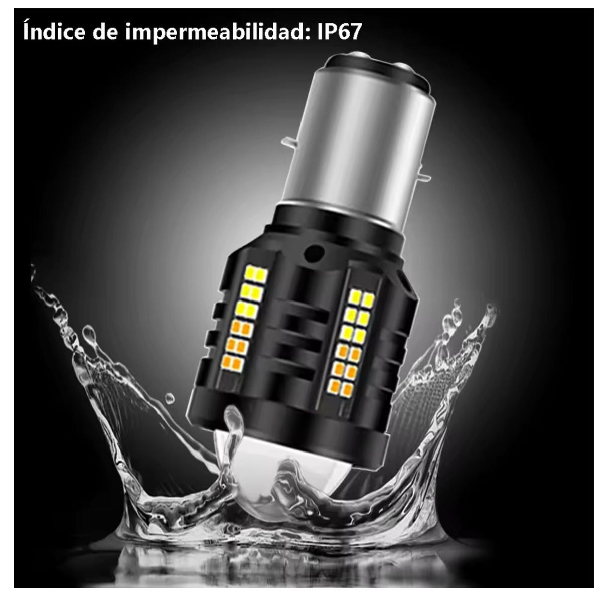 Foco LED BA20D con luz blanca y ámbar, alta y baja, para moto y scooter - foto 9