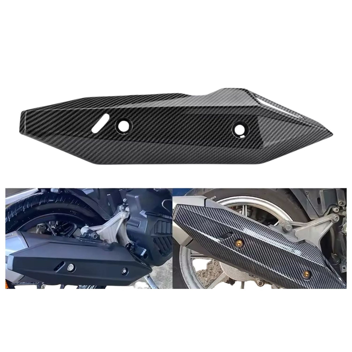 Cubierta protectora para escape de moto con acabado tipo carbono, 45 cm - foto 4