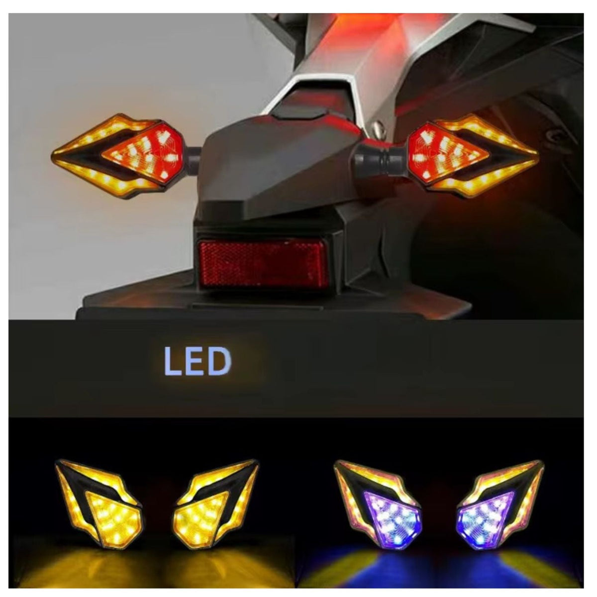 Par de direccionales LED tipo flecha para moto naked y deportiva, 12 V - foto 6