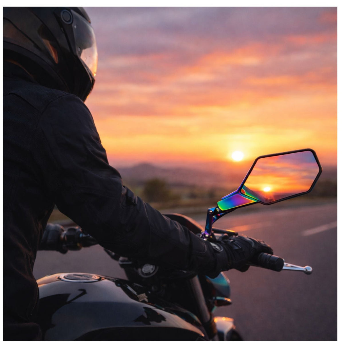 Espejos retrovisores universales para moto con acabado tornasol - foto 6