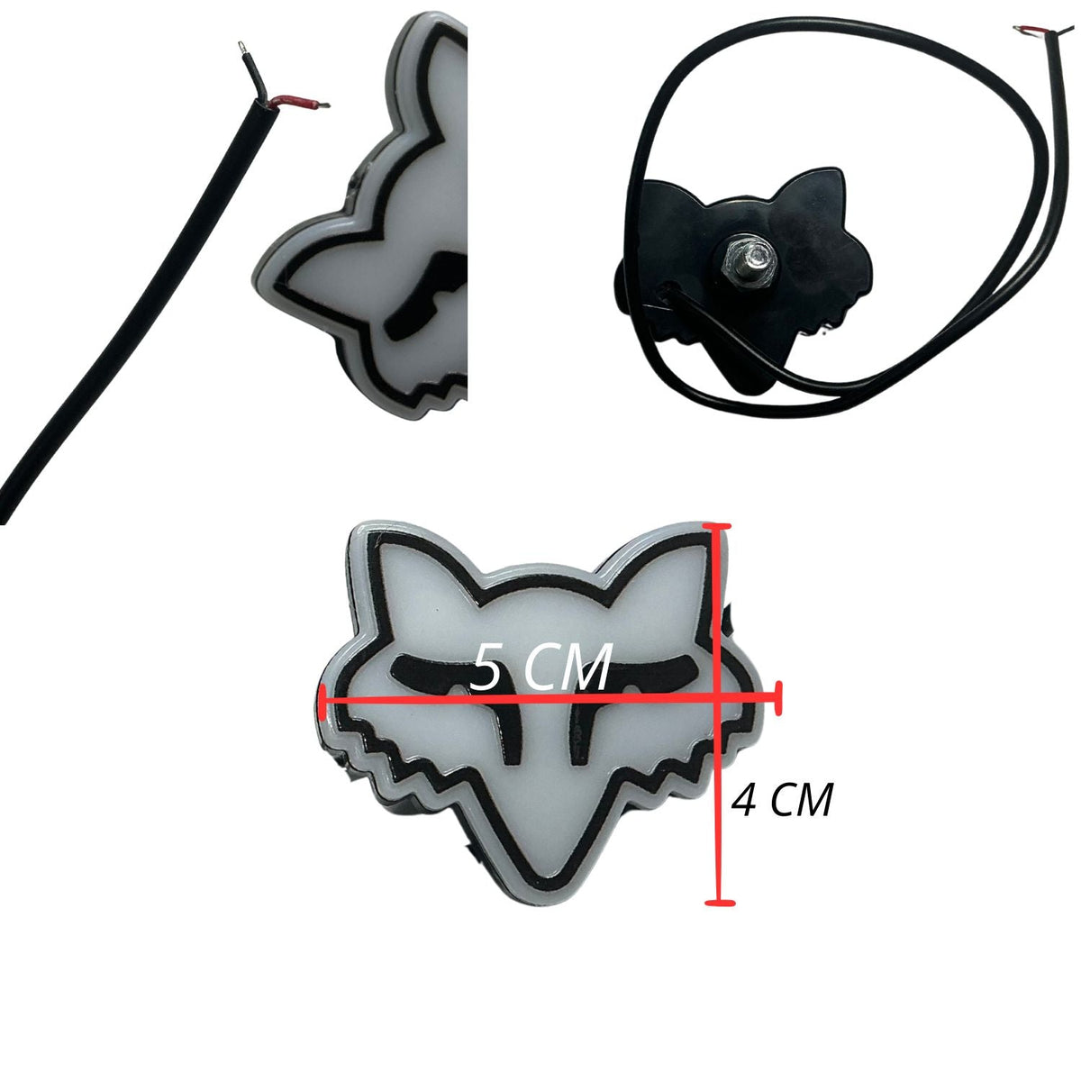 Par de luces LED de 12 V con forma de cabeza de zorro para moto - foto 2