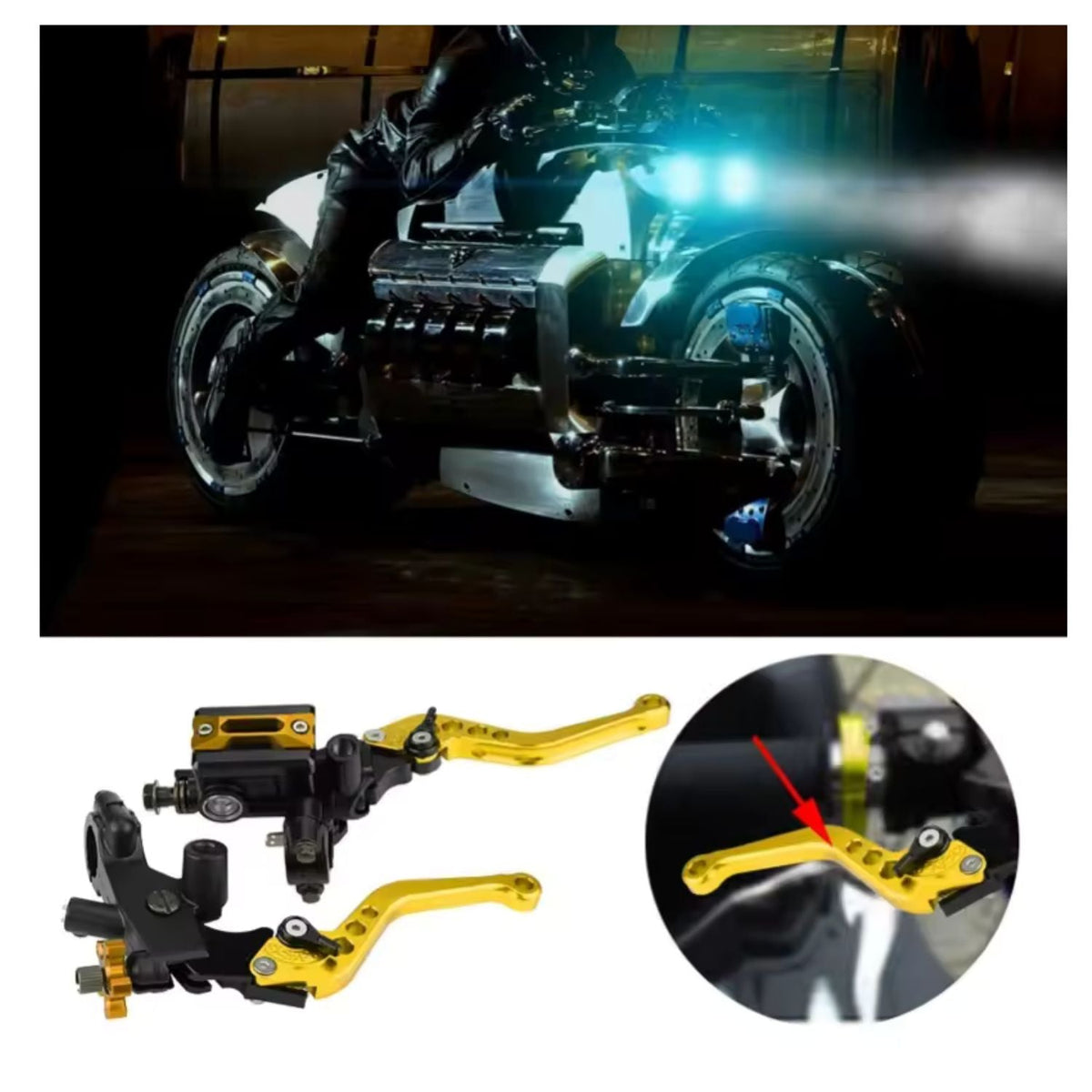 Kit de freno hidráulico y clutch CNC para moto con depósito y mirilla - foto 6