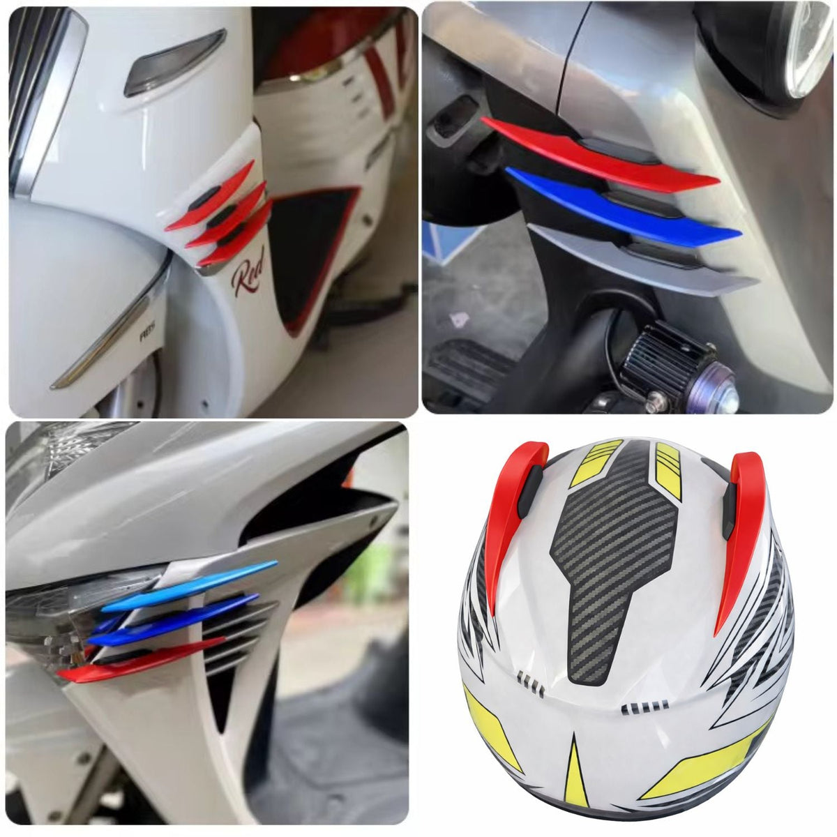 Alerón aerodinámico adhesivo para moto o casco, universal en 4 colores - foto 8