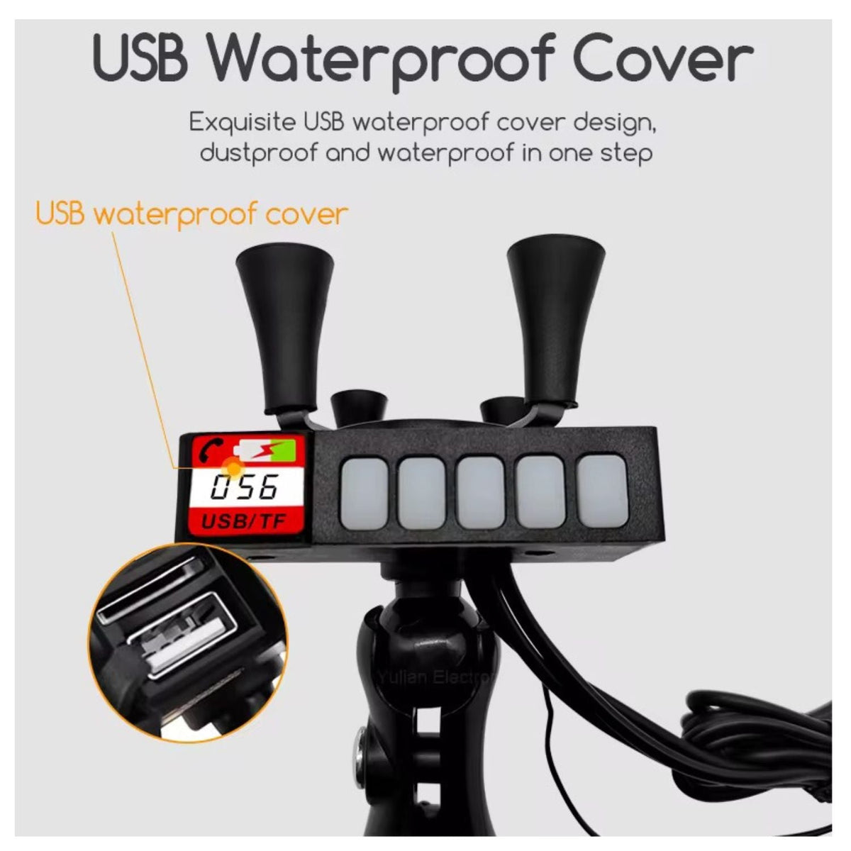 Kit para moto: soporte de celular, 2 bocinas y control Bluetooth 12V - foto 6