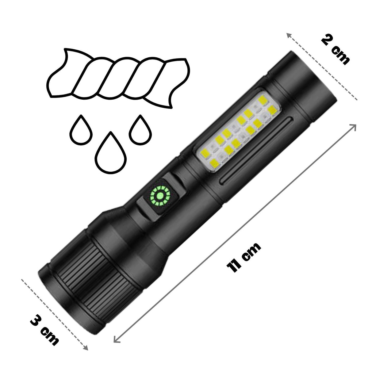 Mini lámpara LED recargable USB de 5 modos con zoom y caja NGSD134 - foto 6