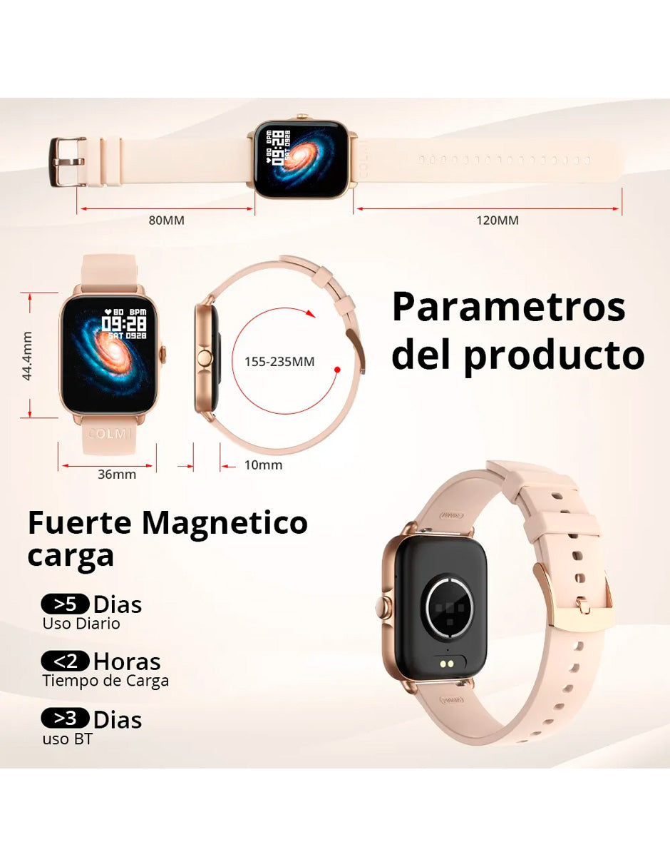 Smartwat P28 Compatible con Android e IOS con Llamada DORADO