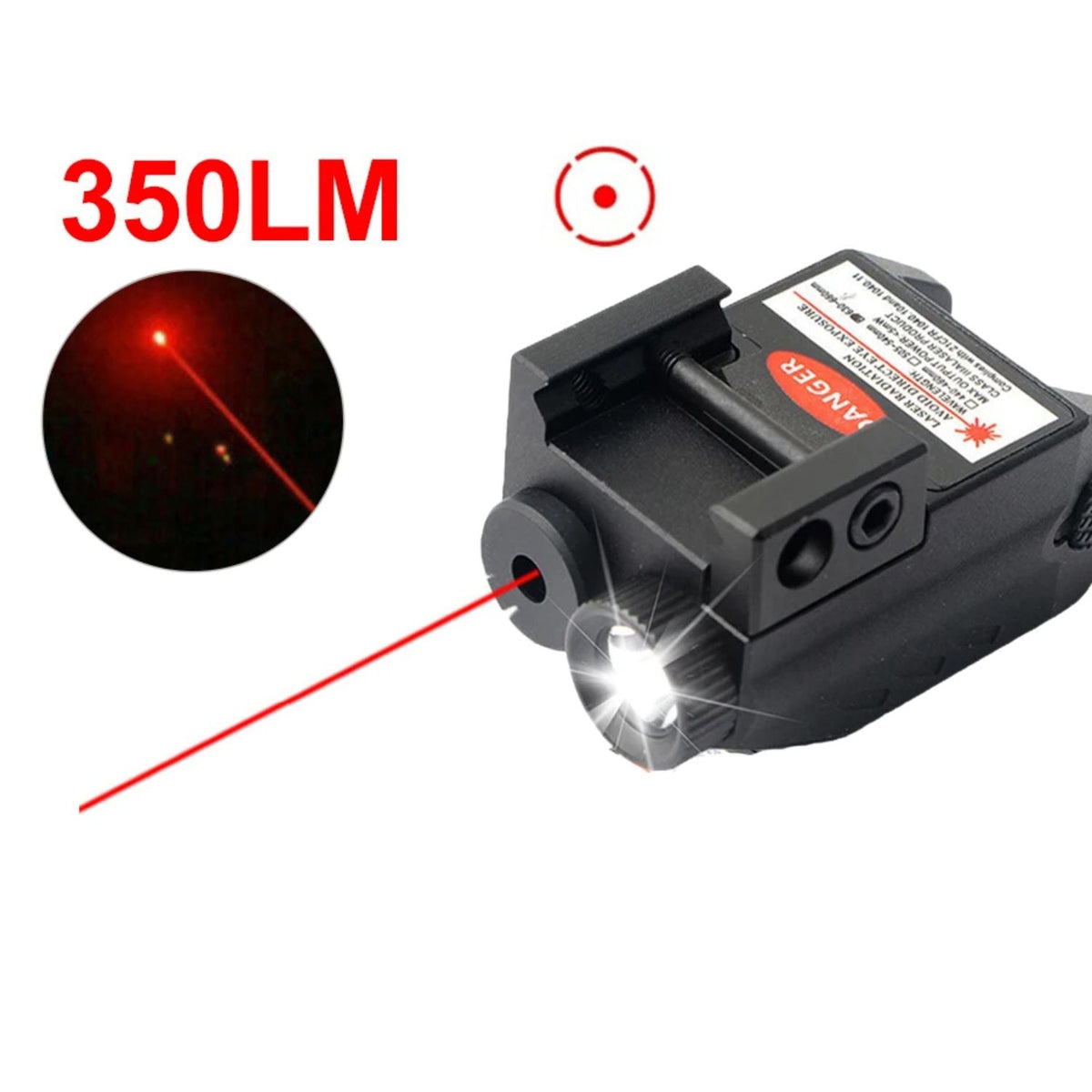 Mira 2 en 1 con láser y lámpara, recargable por USB y montaje picatinny - foto 3