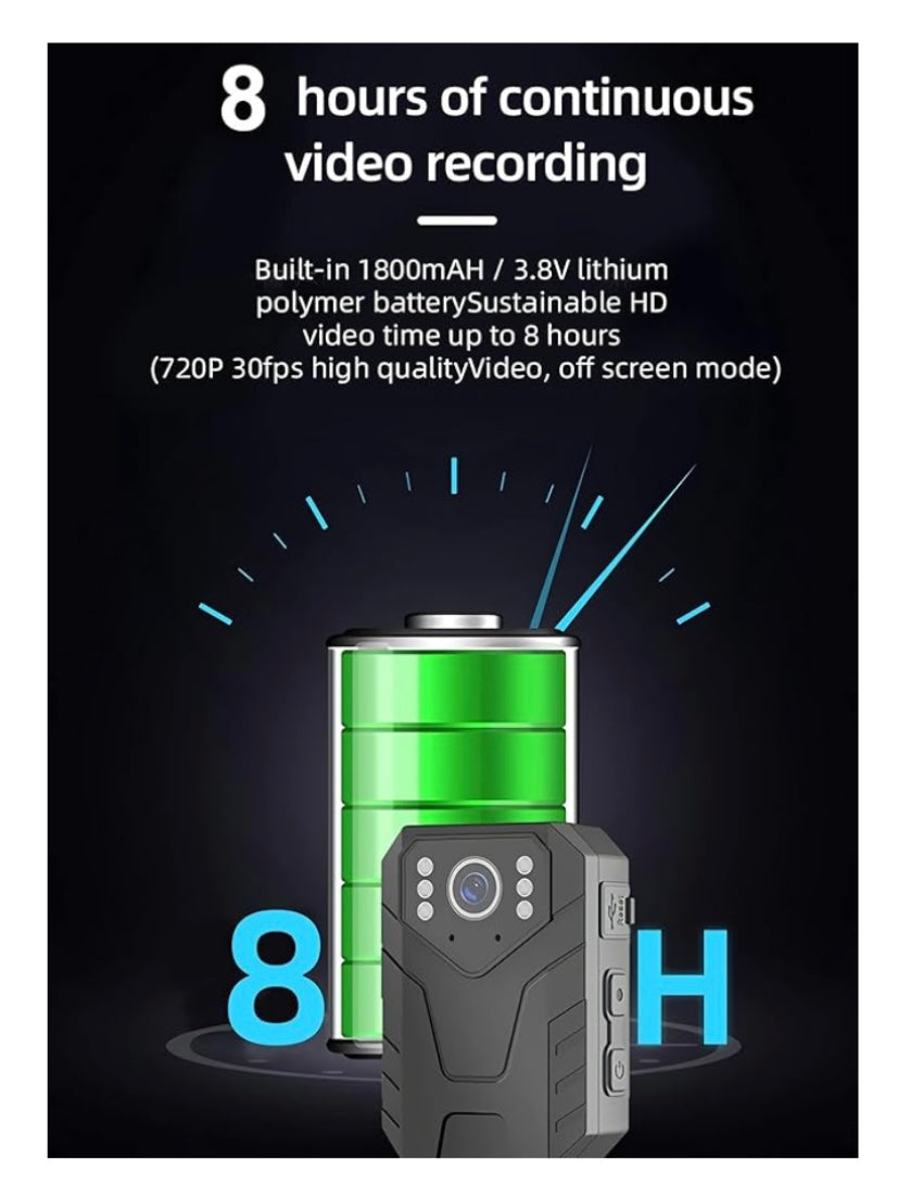 Cámara corporal 4K con visión nocturna y tarjeta de 32 GB - foto 5
