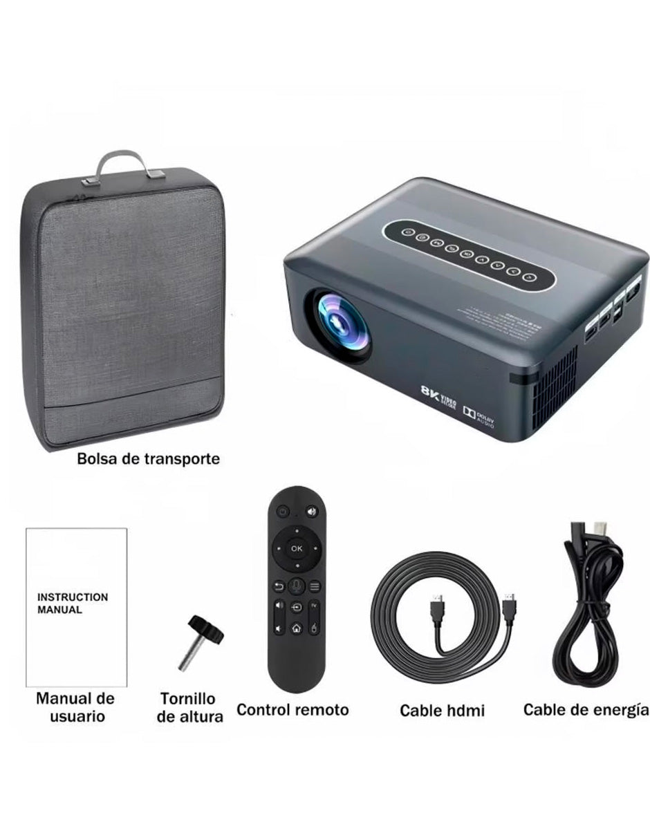 Proyector Petukita Box X1 con Android / Wifi Full hd Gris