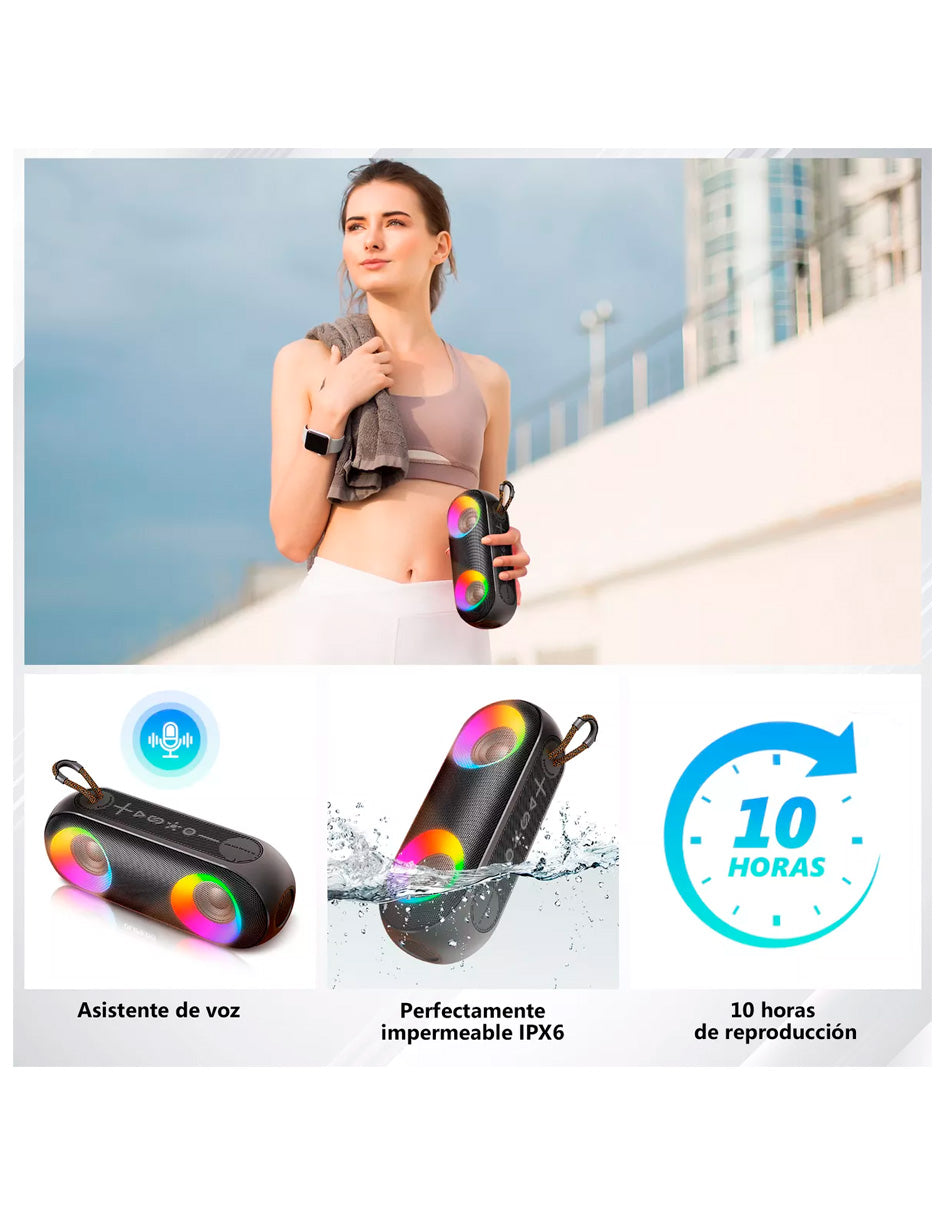 Combo Proyector 8000 Petukita Box Con Android/Wifi Full Hd 1080p Gris + Bocina con Luz Led