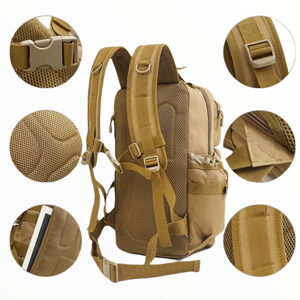 Mochila de 32 litros con Molle, porta vaso y cinturones de pecho y cintura - foto 5