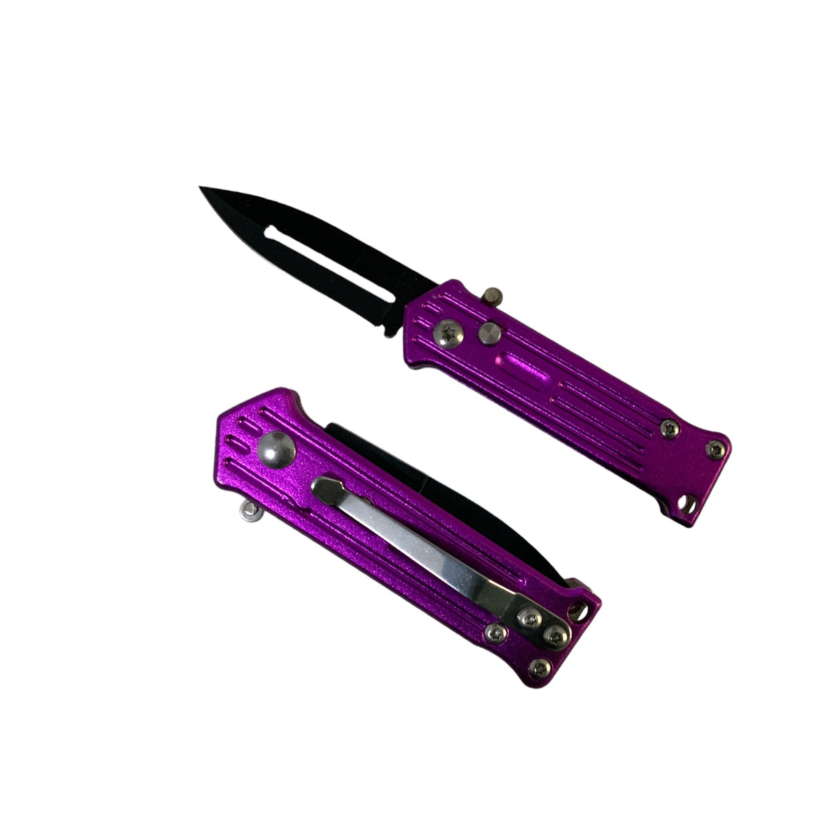 Mini navaja plegable automática con seguro, modelo 100-72, surtida
