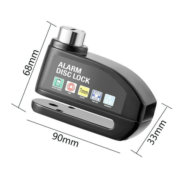 Candado de disco para moto con alarma y resistencia al agua S5054 - foto 4