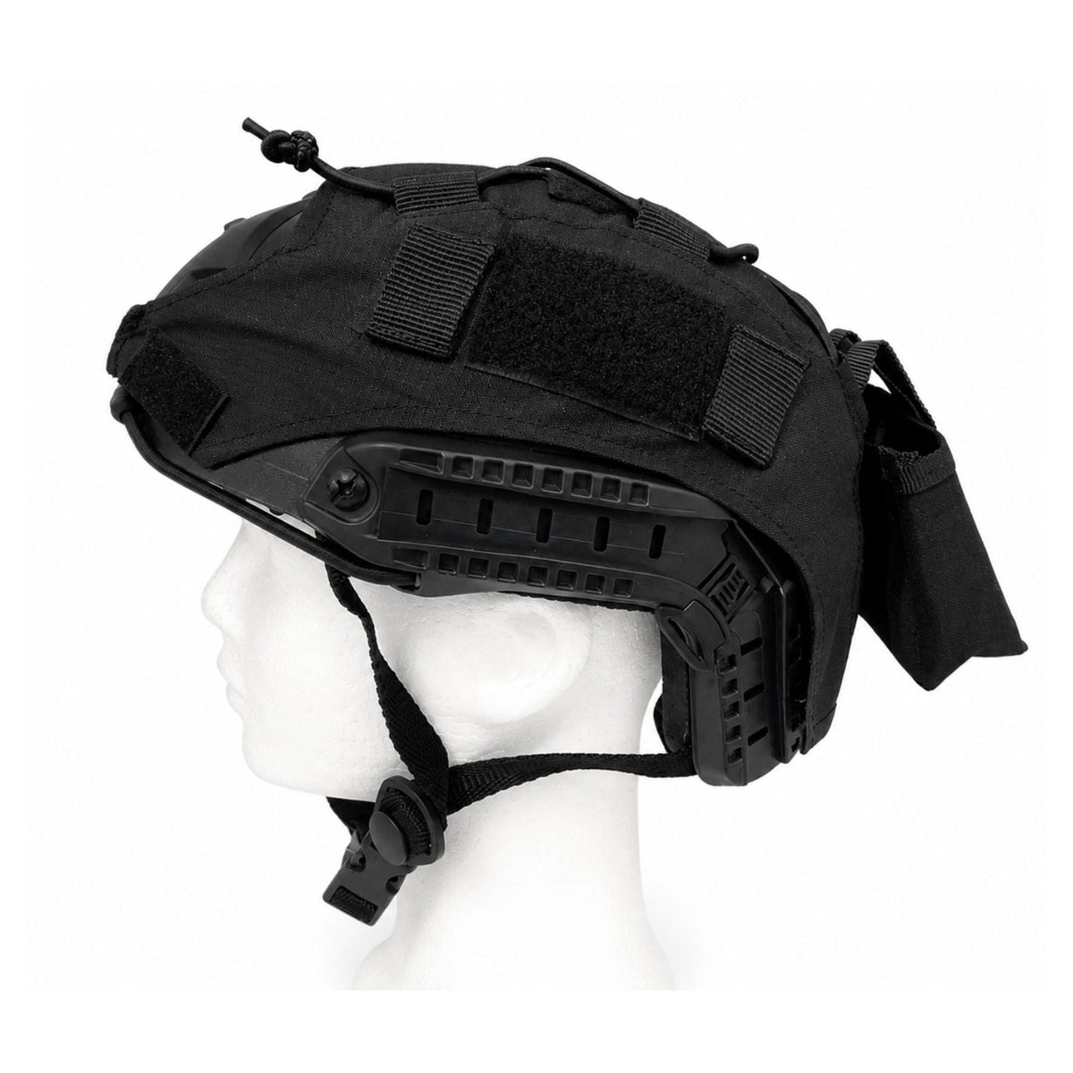 Funda para casco táctico tipo FAST con bolsa trasera y paneles de velcro (SN276) - foto 5