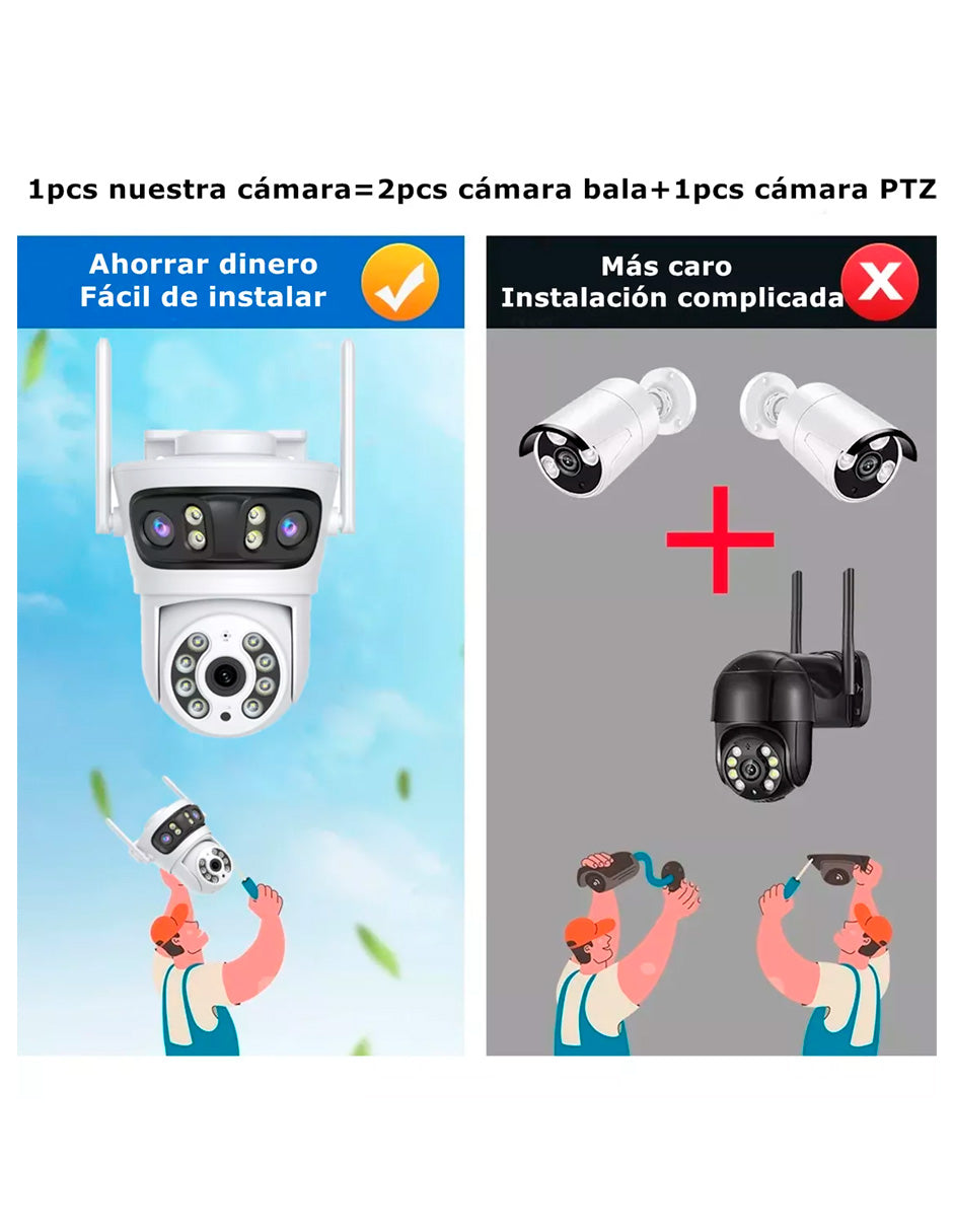 Cámara De Seguridad Petukita Box STAR3L01 Full HD/Wifi Exterior con Tres Lente