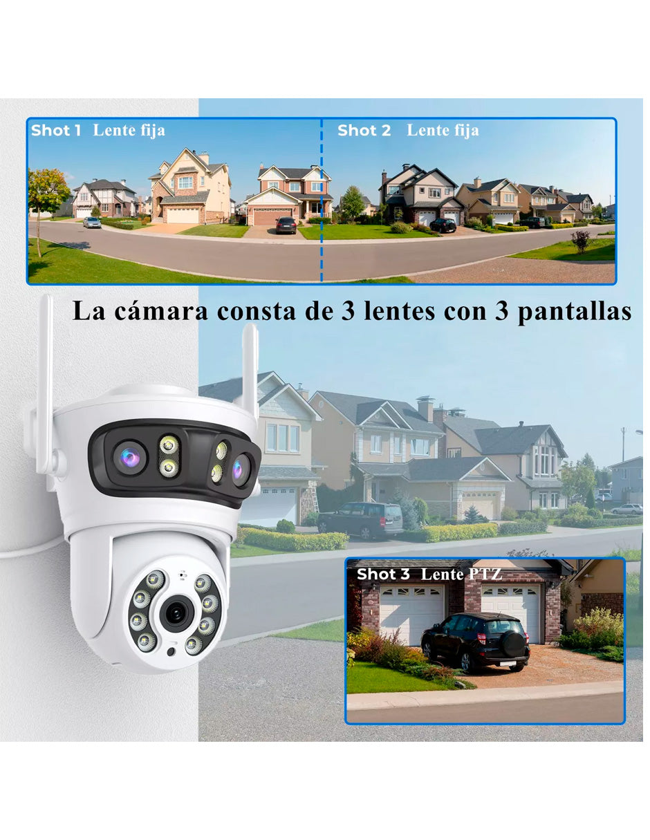 Cámara De Seguridad Petukita Box STAR3L01 Full HD/Wifi Exterior con Tres Lente