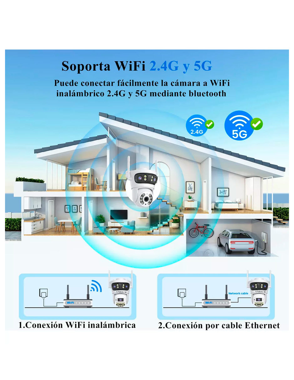 Cámara De Seguridad Petukita Box STAR3L01 Full HD/Wifi Exterior con Tres Lente