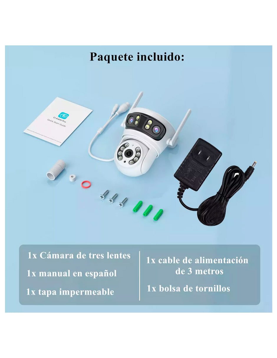 Cámara De Seguridad Petukita Box STAR3L01 Full HD/Wifi Exterior con Tres Lente