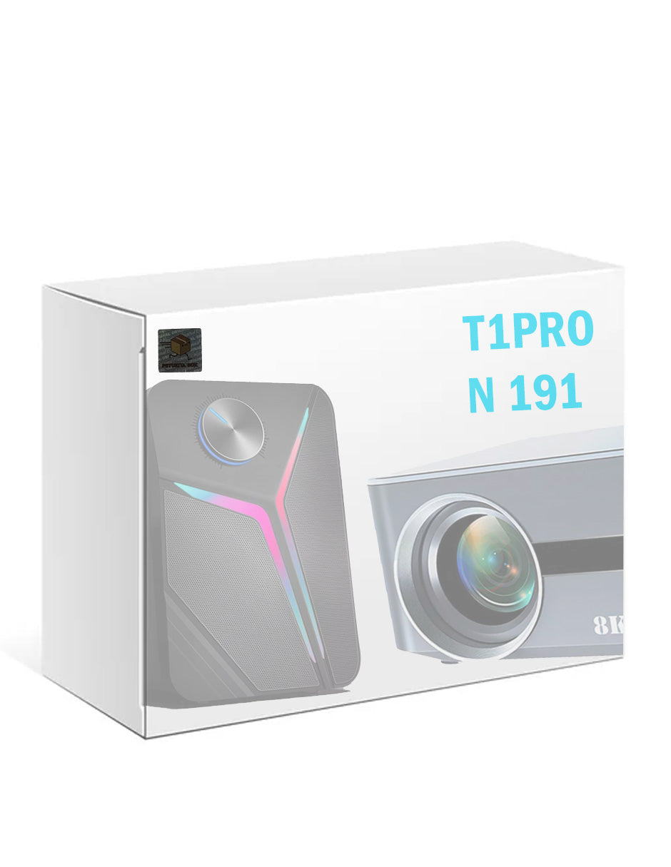 Combo Proyector Petukita Box T1 con Android 9.0 + Bocinas Con Luces Rgb Led