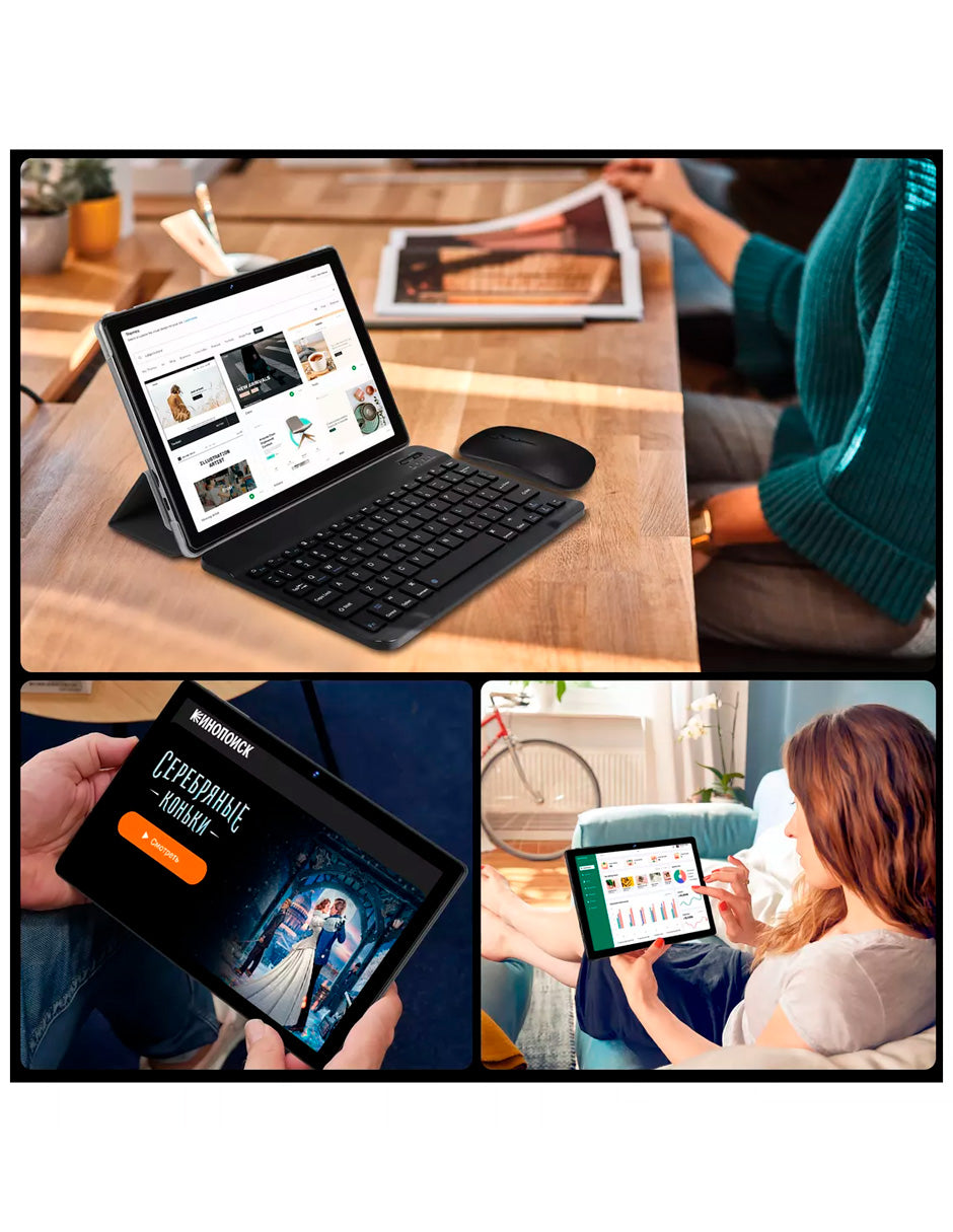 Tablet E15 Android 14 con teclado – Potencia portátil y conectividad total Negro
