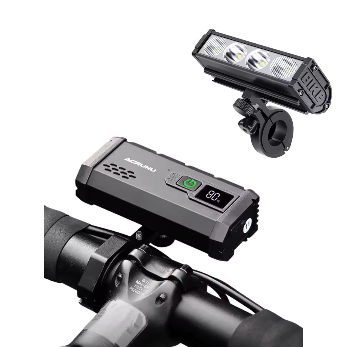 Luz LED para bici y moto recargable por USB-C con pantalla de batería - foto 5