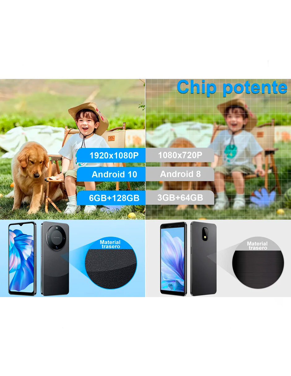 SmartPhone V60 Pro con Android 10 128 gb 6gb Ram 4800 mAh Negro