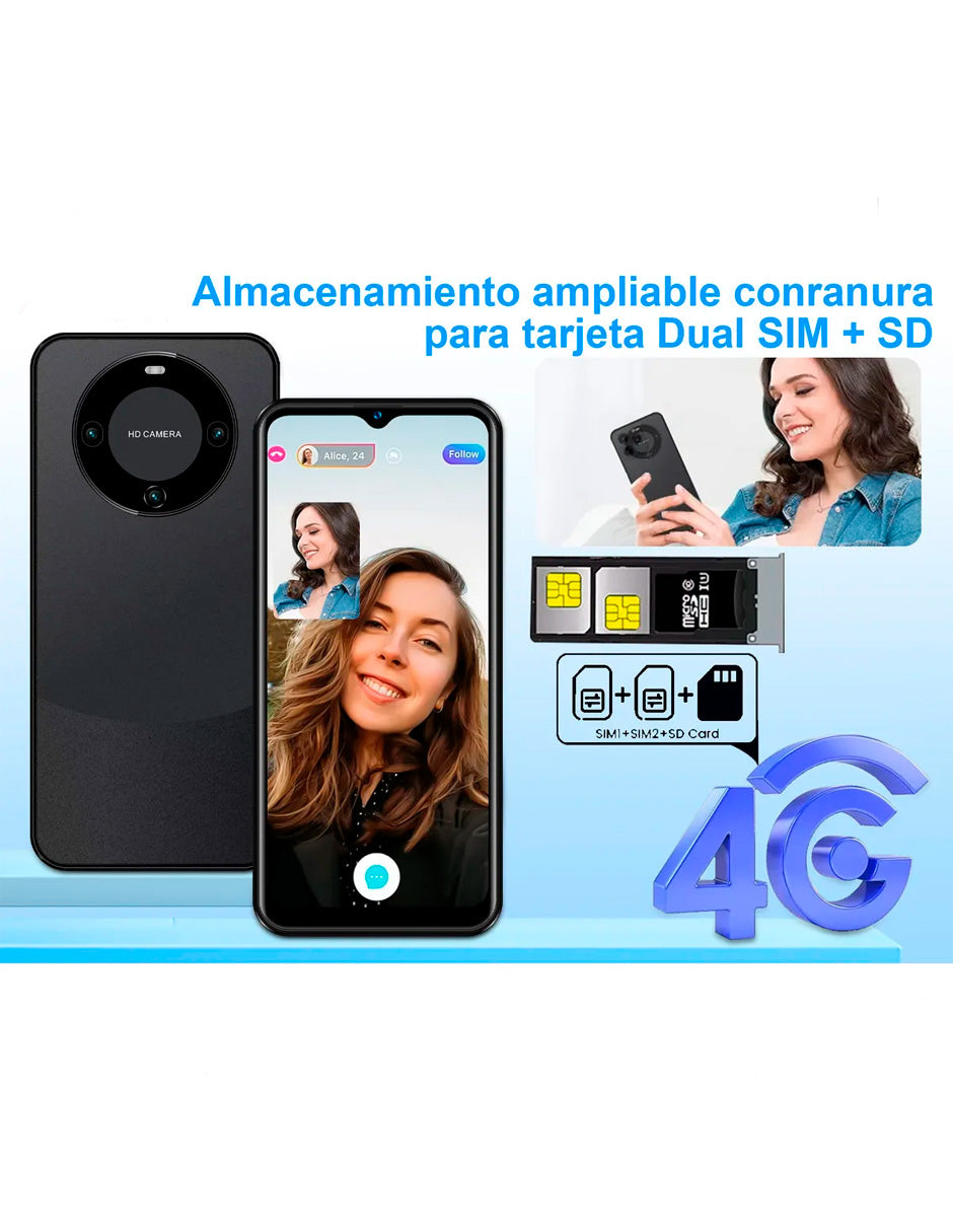 SmartPhone V60 Pro con Android 10 128 gb 6gb Ram 4800 mAh Negro