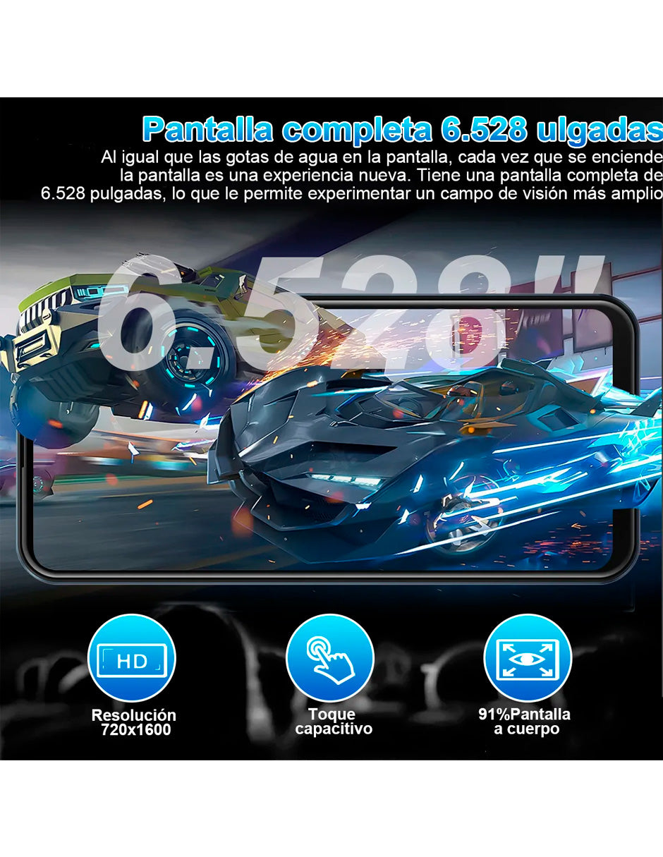 SmartPhone V80j con 6 GB ram+ 128 GB de Dual Sim con Android 13 gris