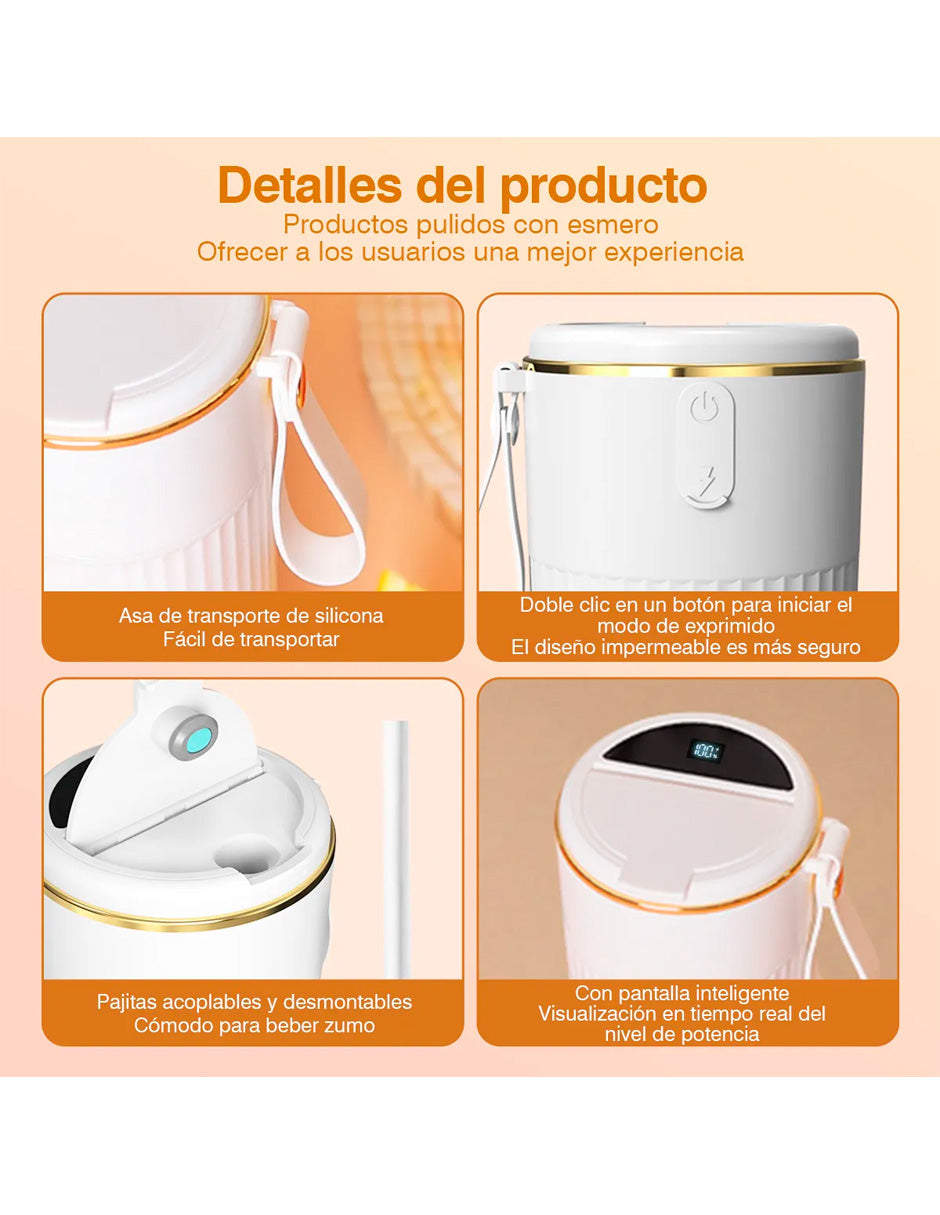 Licuadoras Portatiles Multifunción Blender Recargable Color Blanco