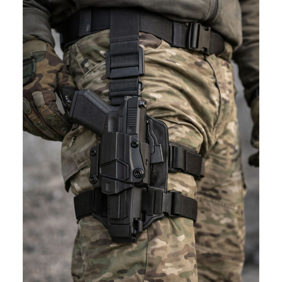 Piernera táctica universal para pistola con ajuste y plataforma giratoria - foto 6