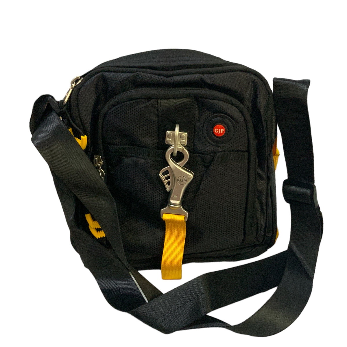 Mochila cruzada negra con gancho de seguridad, modelo WZ1123