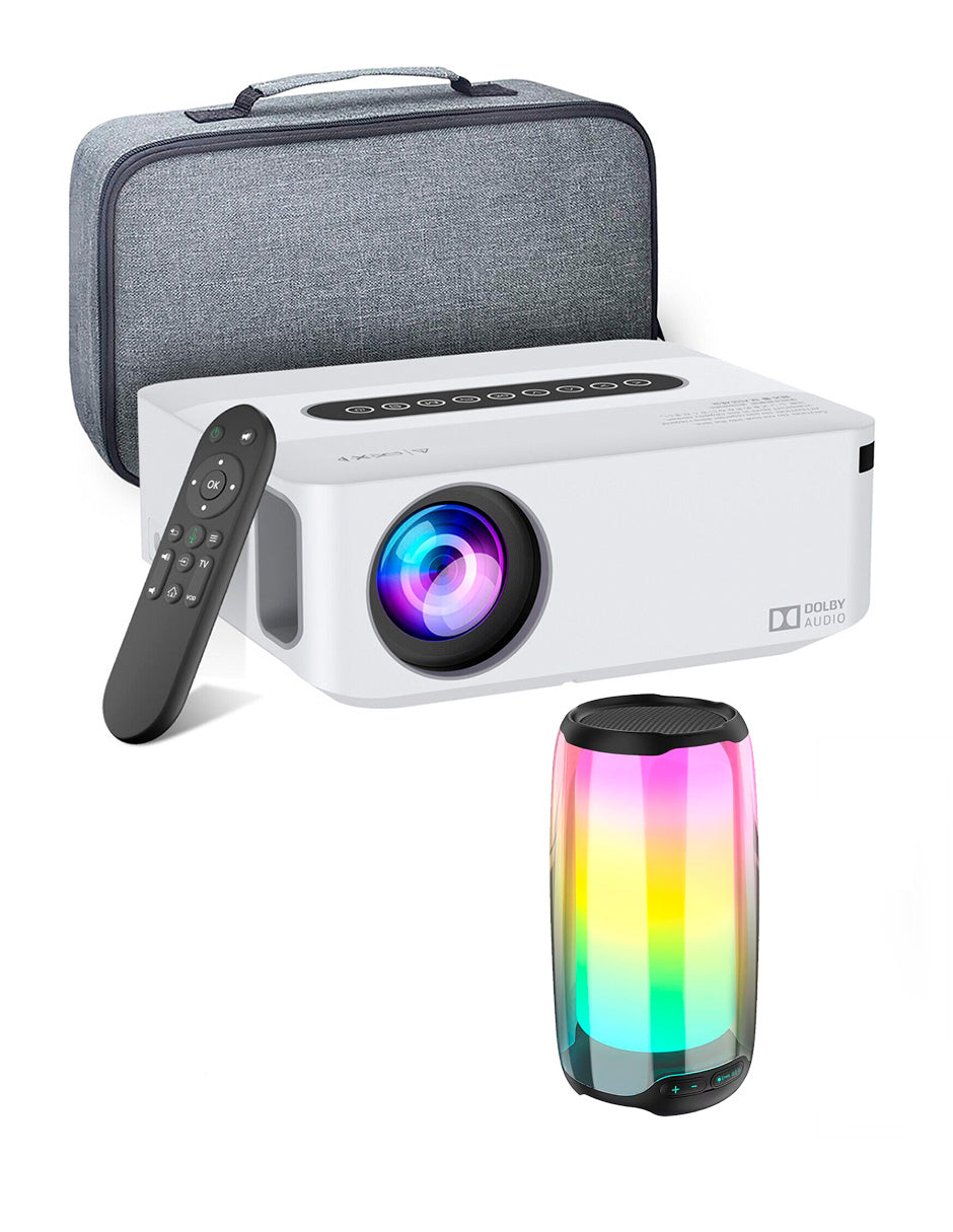 Combo Proyector Petukita Box X1 con Android Wifi / Fullhd + Bocina Portátil Blanco