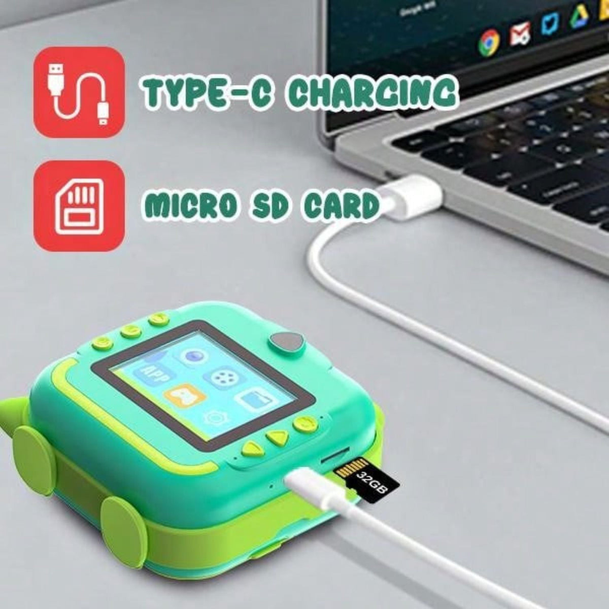 Cámara de impresión instantánea con rollos, 48 MP, juegos, música y video XJ005 - foto 6