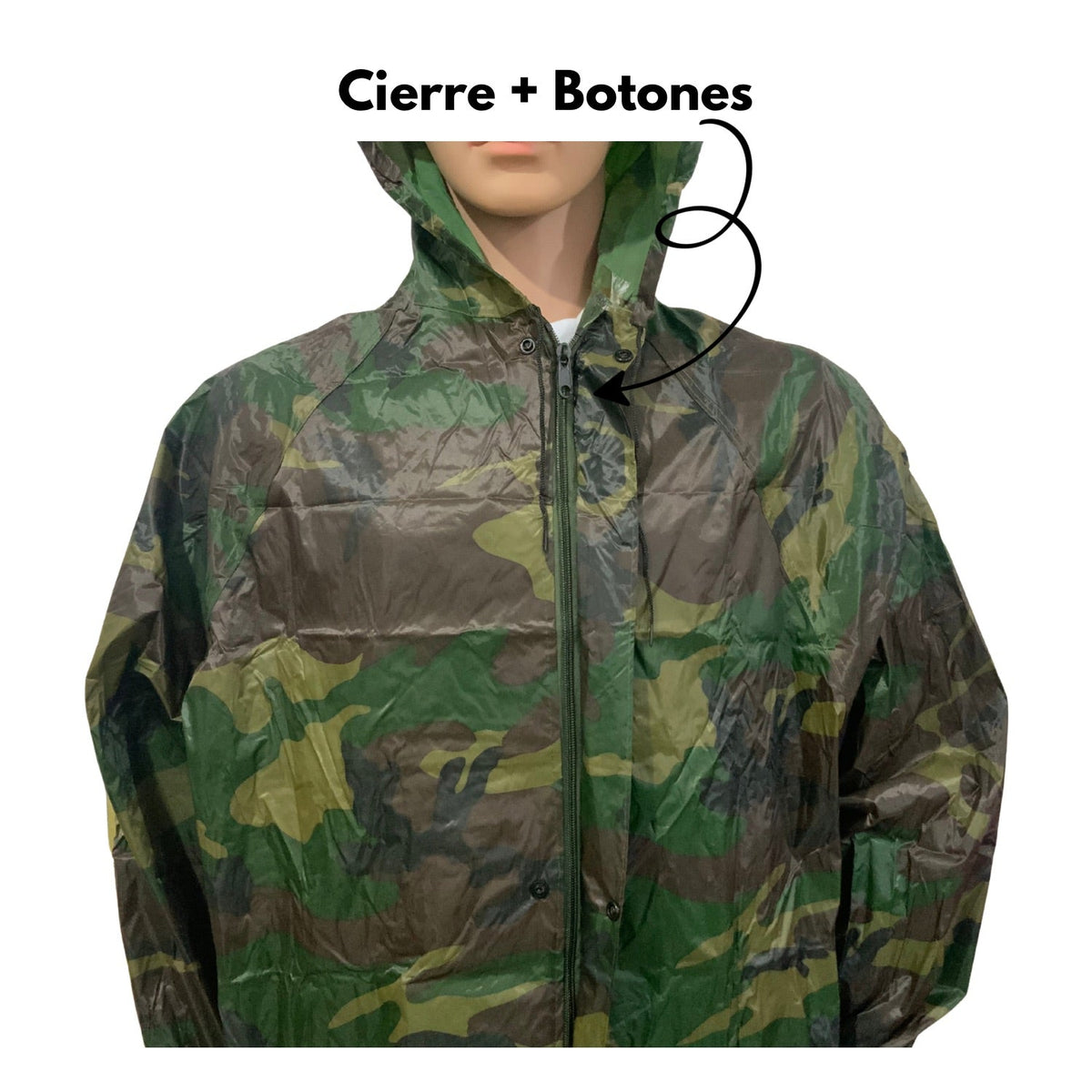 Impermeable camuflaje con capucha, visera y funda de transporte - foto 6