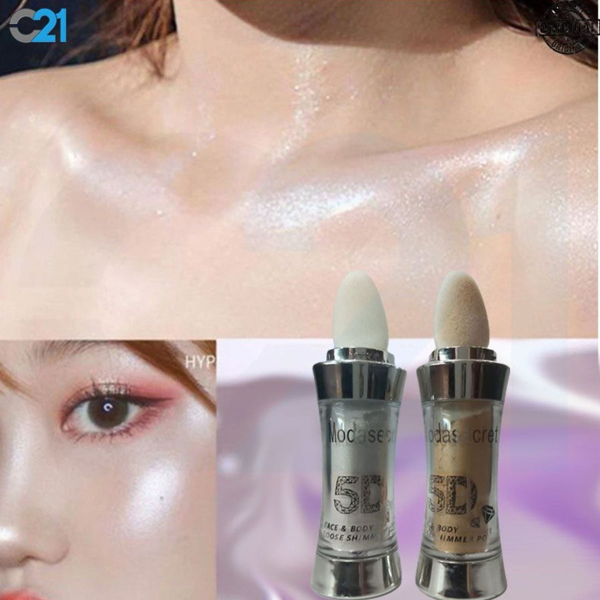 Set de brillo e iluminador para rostro y cuerpo, 12 piezas YY671 - foto 3