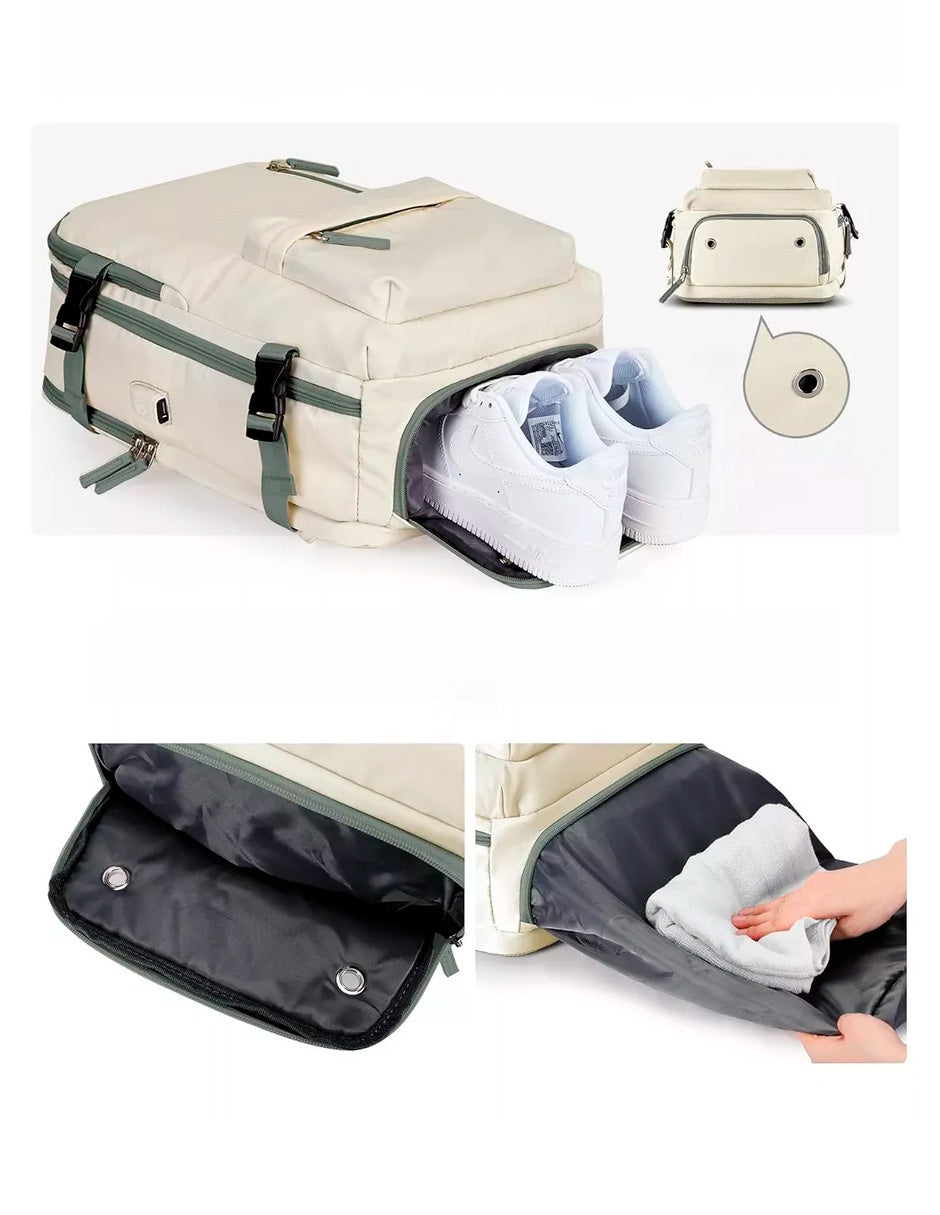 Combo Proyector Cañon Petukita Box Hd con Android/Wifi + Echo Pop Lila + Mochila de Viaje Beige